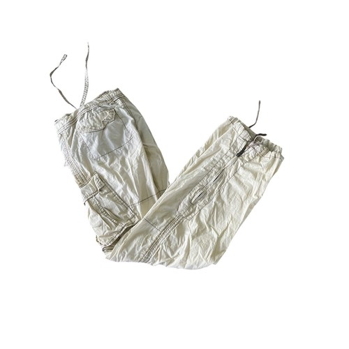 Vintage Free People Cream/Tan Cargo Joggers Low Rise Brown Stitching Pockets 8 - Picture 8 of 11