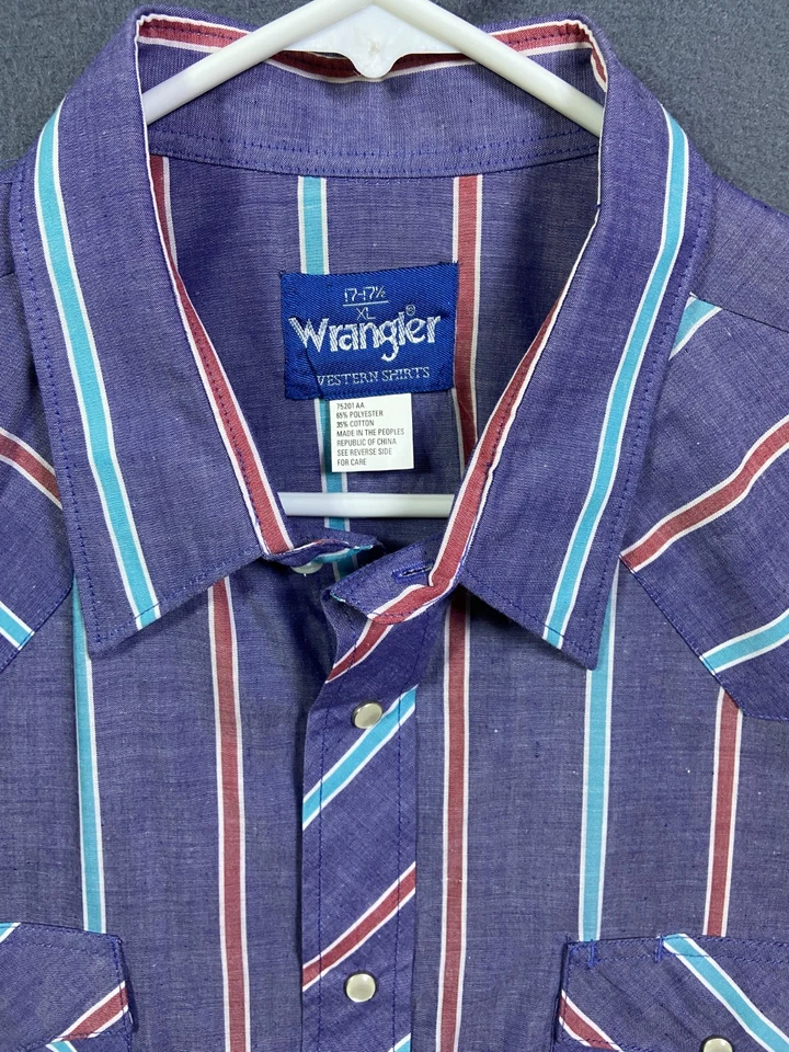 Vintage Mens Wrangler Painted Desert Striped Western Button Down Shirt 90s Sz XL - Image 2 of 4
