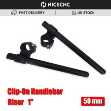For Yamaha YZF-R6 YZF-R1 50mm CNC Billet 1" Raised Clip On Handlebars 2005-2014