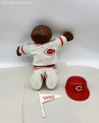 Cabbage Patch Kids Cincinnati Reds MLB Baseball Doll African American 1985