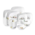 Corelle Snoopy The Home 16P Dinnerware Set for 4 Square Plates Salad Bowl