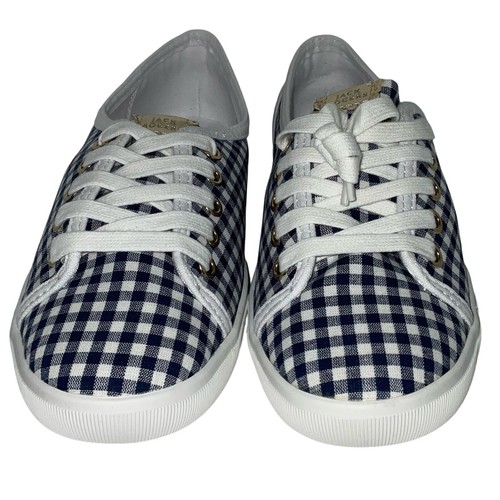 Jack Rogers Women’s Ava Gingham Sneaker Shoes Navy White Size 10 - Picture 2 of 5