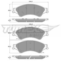 Bremsbelagsatz Scheibenbremse Tomex Brakes TX 19-22 FüR Ranger Ford TKE Ecoblue