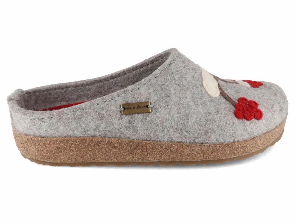 Zuecos de fieltro HAFLINGER para mujer 'Grizzly Winterbird', gris piedra Foto 3 de 4
