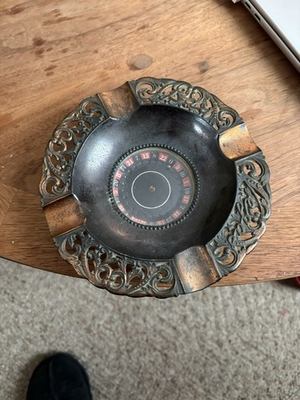 #ad Vintage 1978 Las Vegas Roulette Wheel Ashtray Karol Western Corp…still Works $13.30