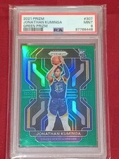 2021-22 Panini Prizm Jonathan Kuminga RC Green Prizm PSA 9 #307