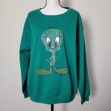 NWOT Looney Tunes Women's/Jr XXL 19 Tweety Bird Embellished Studs Sweatshirt