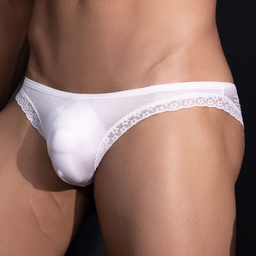 Slip uomo trasparente intimo elastico a marsupio olio lucido vita bassa lingerie - Foto 2 di 26