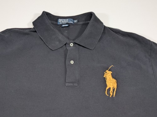 Polo By Ralph Lauren Mens 3XB Black Shirt Big Pony Gold Logo #3 Short Sleeve - Picture 4 of 11