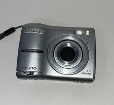 Parts Only -Olympus FE FE-210 7.1MP Digital Camera Silver Broken Battery Door