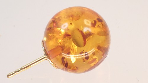 Hermosos pendientes grandes de ámbar 333 oro amarillo 8,7 mm alrededor de 1960 - Imagen 9 de 9