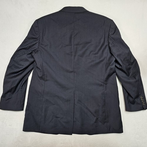 LRL Ralph Lauren Blazer Suit Mens 46L Slacks 38x31 Wool Cashmere Striped Navy - Picture 8 of 21
