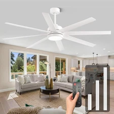 Modern Ceiling Fans with Lights, 65 Inch Ceiling Fan with Light and Remote fo...