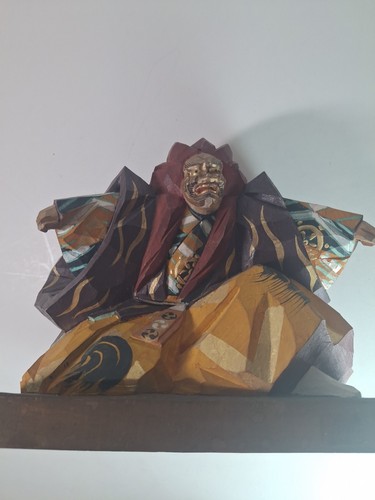 Japanese Vintage Noh Shakkyo Shishi Lion Dance Wooden Statue - Picture 8 of 11