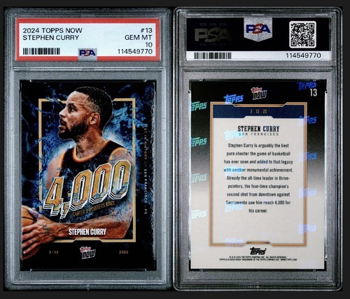 Stephen Curry 2024 Topps Now #13 4000 3-Pointers PSA 10 Warriors - Picture 3 of 3