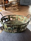Yankee Candle Basket 10” Antiqued Bronze Metal Centerpiece Holder Moose