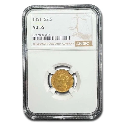 1851 $2.50 Liberty Gold Quarter Eagle AU-55 NGC