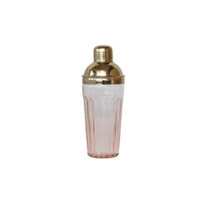 20 oz. Glass Cocktail Shaker, Pink and Gold