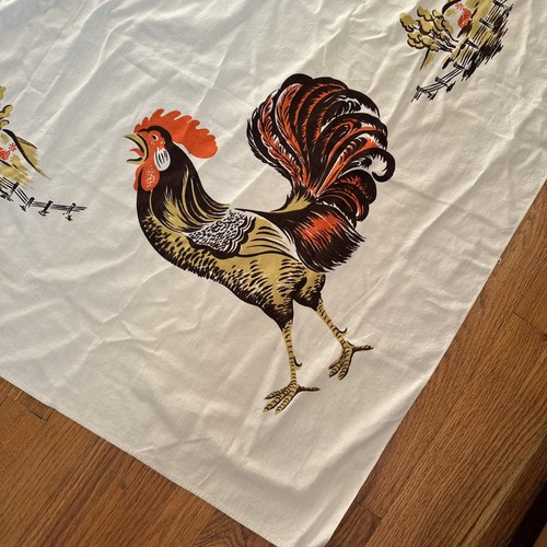 Mantel MCM de cocina retro gallo vintage 52 x 72 California Hand Prints Co. - Imagen 2 de 11