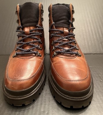 Crevo Sean Boots CV1986-225 Chestnut Leather Lace-Up Men's Size 11.5 Stylish