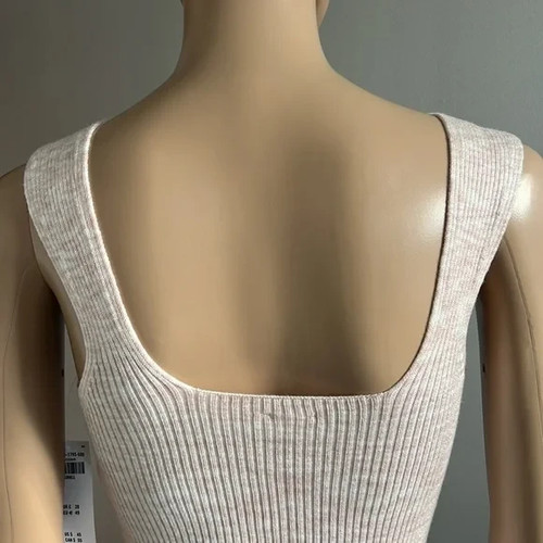 Tanque Abercrombie & Fitch Elevado Acanalado Cuello Cuadrado Tinte Espacial Talla S Nuevo con Etiquetas - Imagen 5 de 10