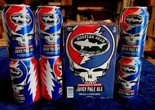6 can cans and case, Grateful Dead Juicy Pale Ale Dogfish Head Beer Jerry Garcia