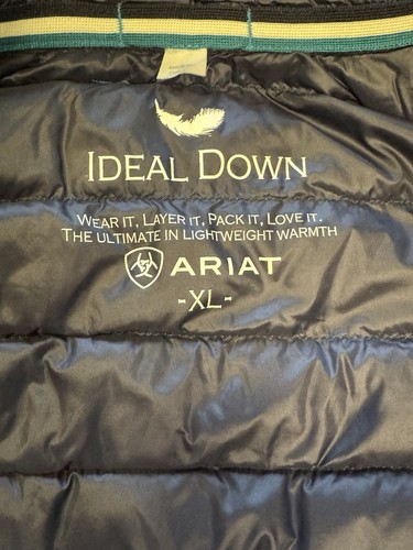 Ariat Women’s Ideal Down Teal Puffer Vest Size XL Lightweight Packable Duck Down - Picture 2 of 4