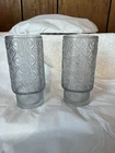 Vintage Pressed Glass tumblers With Daisy Madallion  Pattern