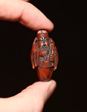 Antique Chinese carved nut Hediao bead immortal, Qing Dynasty, 19th century FINE