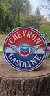 Chevron Gasoline vintage retro Advertising porcelain sign