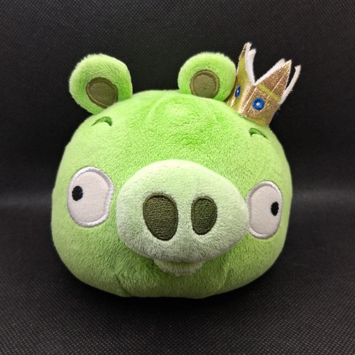 Angry Birds Green Pig King Plush Crown Rovio Commonwealth No Sound Leonard 5" - Picture 1 of 7