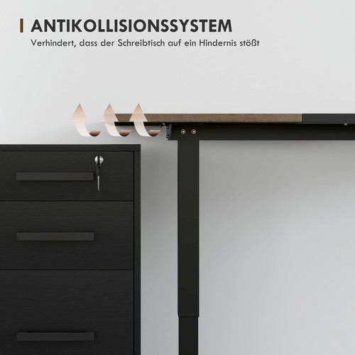 Bureau électrique châssis de table avec moteur réglable en hauteur métal noir - Photo 7/10