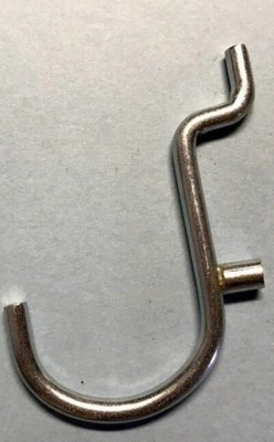 (10 PACK) 1'' Jumbo 'J' Metal Peg Garage Hanger Hooks. 1/8 to 1/4 Inch Pegboard