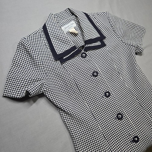 Vintage 60s Houndstooth Mini Dress Mod Preppy Old Money Parisian Chic Size 12, Size 12, $35 - Photo 2