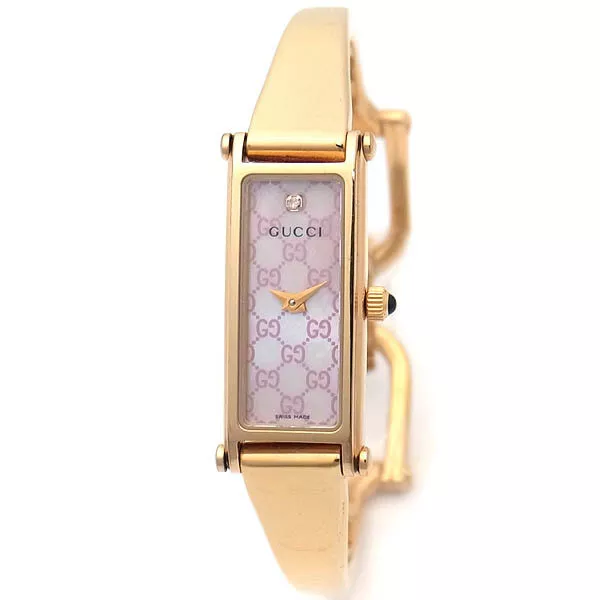 Montre femme GUCCI 1500L rose 1P diamant or bracelet quartz neuve fonctionne F/S Japon