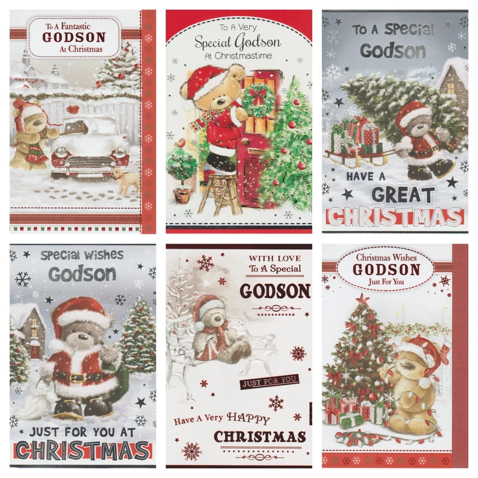 SIMPLY SAID / POPPY HILL ETC Godson Christmas Card ~ With Love To A Special Godson ~ Various Designs