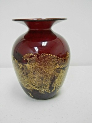 Vintage Nourot Studio Art Gl Red W Gold Vase Ebay Vintage Nourot Studio Art Gl Red W Gold Vase Ebay