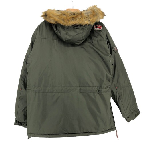 GEOGRAPHICAL NORWAY Giacca Anorak Parka Uomo Kaki Taglia XL - Foto 2 di 12