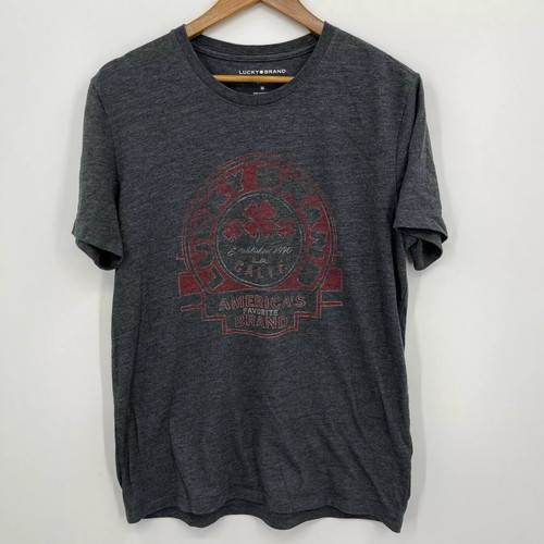 Lucky Brand T-Shirt Men's Size M Gray Short Sleeve Crew Neck California Logo