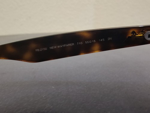 Ray Ban New Wayfarer Classic Sunglasses - Havana Brown - B-15 Lens - RB2132 710 - Picture 11 of 15