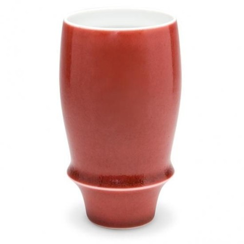 Marubun Premium Beer Glass Hakuji Porcelain Arita Ware Japanese Red - Picture 2 of 3