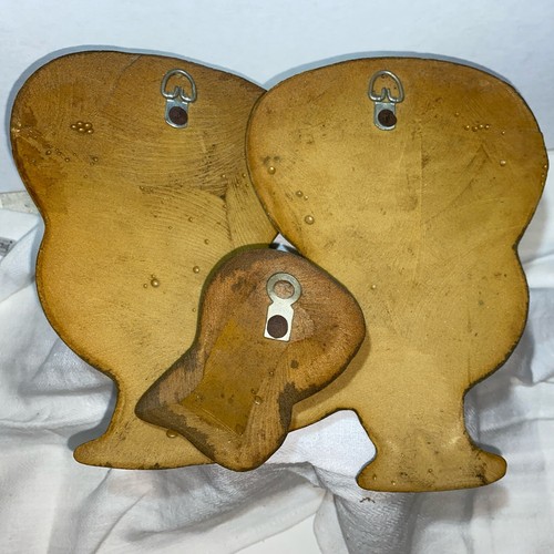 Owl Wall Décor. Retro Vintage Set Of 3 Owls. 8” Inches Tall. Green And Brown…. - Picture 3 of 4