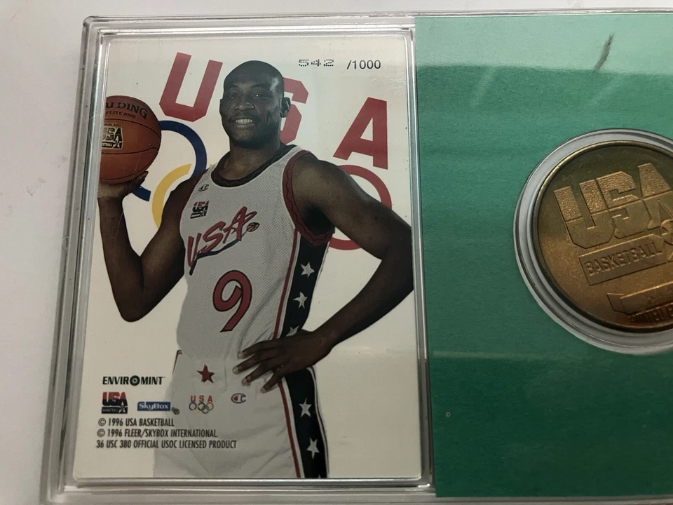 Tarjeta y moneda ambiental Mitch Richmond 1996 Skybox Bronze Team EE. UU. LTD 542/1000 Foto 4 de 4