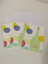 (3) Hallmark Studio Ink Just Chill And Refill Anyone Any Occasion Greeting Cards