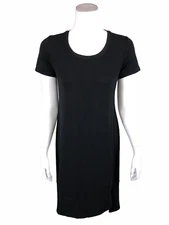 H by Halston Women's Petite Essentials Scoop-Neck Midi Dress Black PXXS Size 