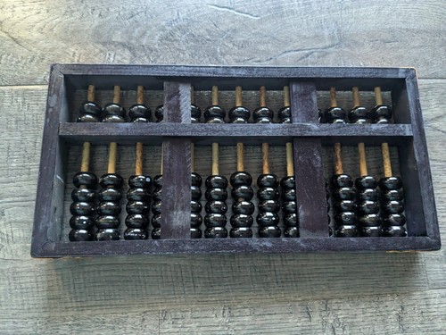 Vintage Abacus Chinese Lotus Flower Brand Black Beads - 13 Rows 91 Beads Booklet - Picture 13 of 15
