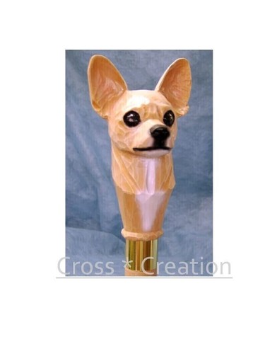 Chihuahua Grip Ergonomic Dog Head Handle Palm Stylish Wooden Walking Stick Cane - Picture 4 of 8