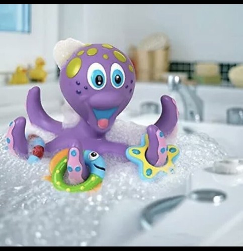 Floating Purple Octopus Toy with 3Hoopla Rings - Baby Bath Toy UK SELLER - 第 4/5 張圖片