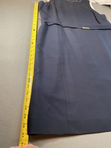 Ellen Tracy Sleeveless Silk Short Dress, With Belt Blue & White Size 16 Dress - Picture 8 of 8