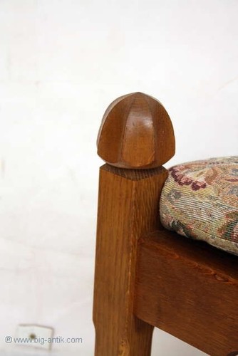 SELTEN! Eckstuhl / Bischof Stuhl / Eiche Massiv / Säulenpfosten / Dreieckstuhl - Bild 17 von 23